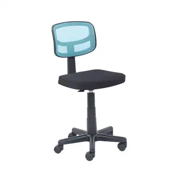 Основное сетчатое рабочее кресло с плюшевым мягким сиденьем, бирюзового цвета