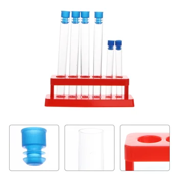 Пластиковые пробирки со стеллажом для хранения Принадлежностей для научных экспериментов (стойка для пробирок + штекер 16 * 150 (цвет штекера выбирается случайным образом)