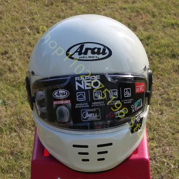 Полнолицевой шлем RAPIDE NEO из стекловолокна в японском стиле, для мотоциклов Harley и Cruise, защитный шлем для мотоциклов, белый