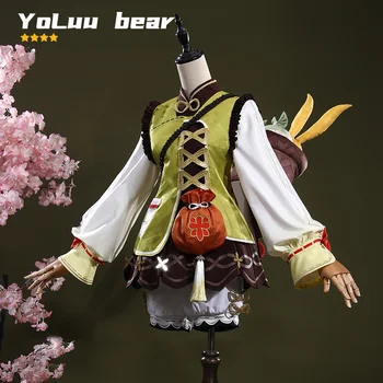 Предварительная продажа YoLuu bear 4-Звездочная Игра Genshin Impact Yaoyao Косплей Костюм Yaoyao Платье Женщины Полный Комплект Парик Персонаж Наряд Одежда