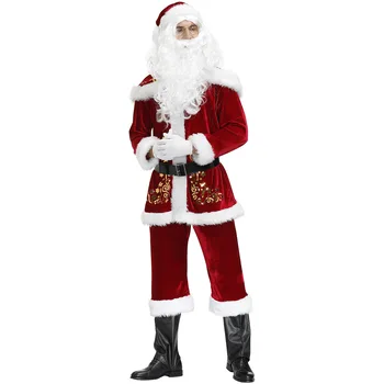 Рождественская форма Санта-Клауса для взрослых, одежда для косплея, Одежда для новогодних вечеринок, Рождественские костюмы на Хэллоуин для мужчин