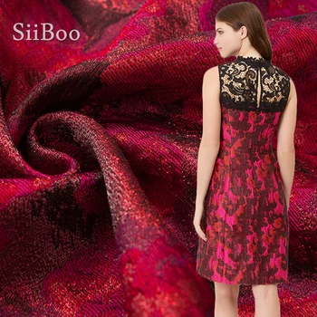 Роскошная красная с цветочным металликом жаккардовая парча в американском стиле для фрака жаккардовая ткань tela tecido stoffen SP4797