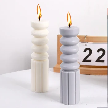 Свеча в виде столбика в длинную полоску, Акриловая форма, Прозрачные пластиковые свечи, форма для изготовления цилиндрических ароматических свечей, Восковая форма для домашнего декора.
