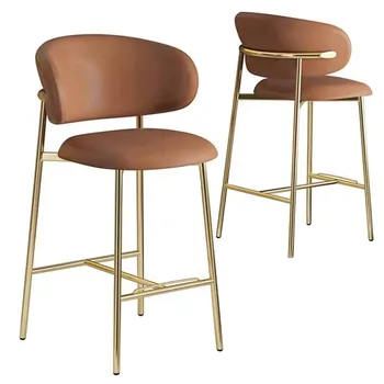 Современный минималистичный Стойка регистрации, Высокий барный стул, барные стулья из скандинавского железа, Кухонные Высокие стулья, Барная мебель, Дизайнерский барный стул со спинкой