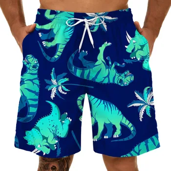 Спортивные шорты Мужские с 3D принтом, летний отдых, купальник для отдыха на Гавайях, Тренировочные штаны с цветочным рисунком, Летние шорты для тренировок в стиле хип-хоп на шнурке