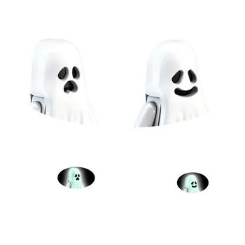 Строительные блоки серии Single Horror Halloween, светящиеся фигурки Улыбающегося и плачущего Призрака, Маленькие кирпичики, игрушки для детей