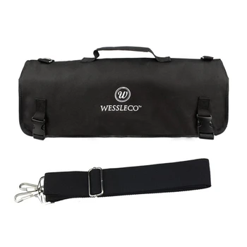 Сумка для ножей WESSLECO, нейлоновая сумка для шеф-повара, с 8 карманами для кухонных принадлежностей, переносной футляр для ножей, держатель