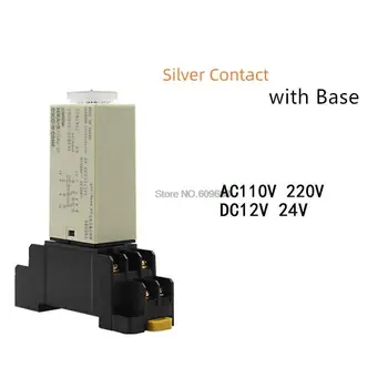 Таймер-реле времени задержки с серебряным контактом 10ШТ с базой H3Y-2 H3Y-4 AC220/DC24/12V
