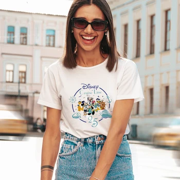 Футболки с 25-летием Disney Cruise Line с принтом Микки и друзей, модная одежда для Instagram, эстетичная футболка для женщин
