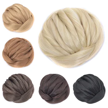 Шиньоны, Плетеный шиньон, светло-коричневый пучок для искусственных волос, Заколка для волос в виде пончика, Резинки для волос для женщин